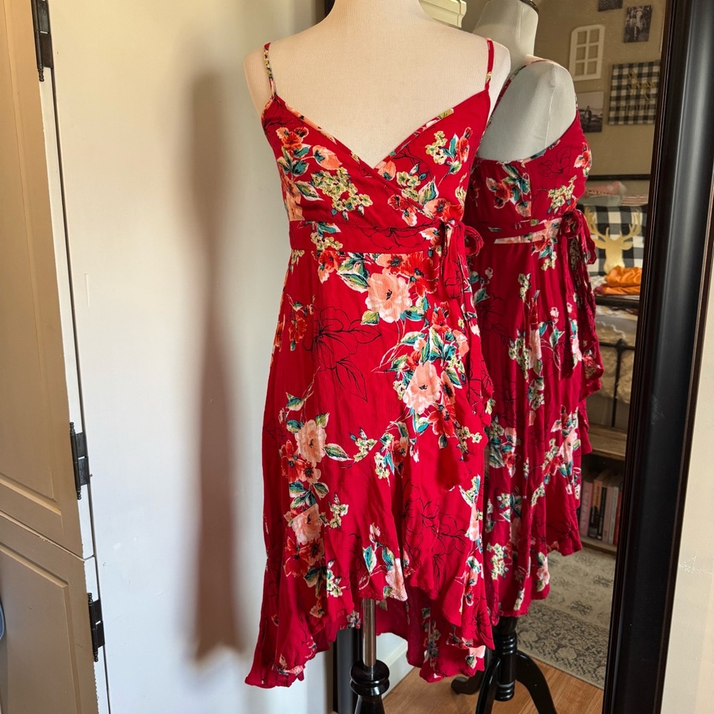 Band of Gypsies XS Delphine Ruffled Wrap Dress